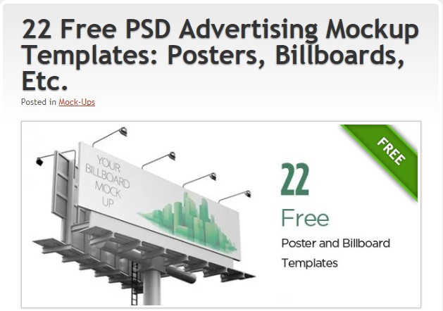 Пример публикации на сайте Free PSD Files