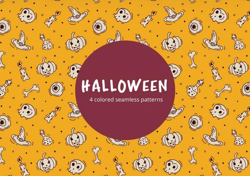 32 Halloween-Vector-Free-Seamless-Pattern