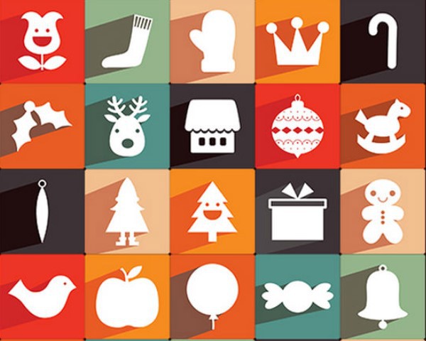 Long Shadow Christmas Icons