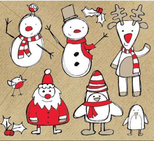 Free Christmas Themed Sketchy Vector Graphics Pack