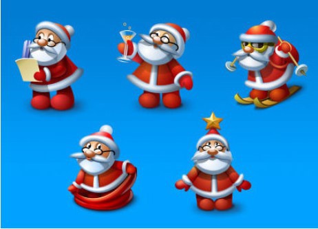 Santa icon set